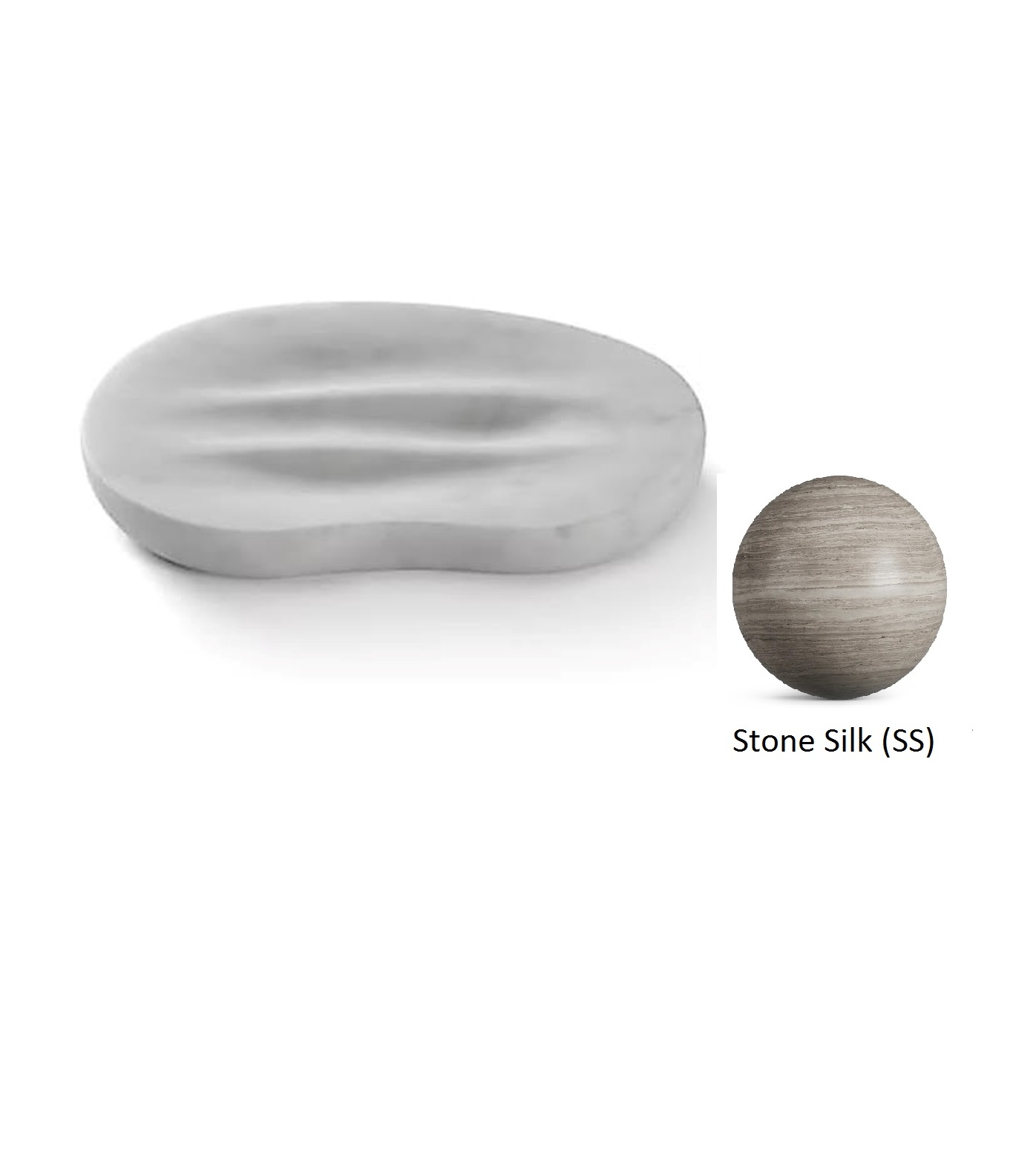 Мыльница настольная  DEA DESIGN  MIA fagiolo   DD1652 SS     210х132хh18 см,  из мрамора, цвет Stone Silk (SS)