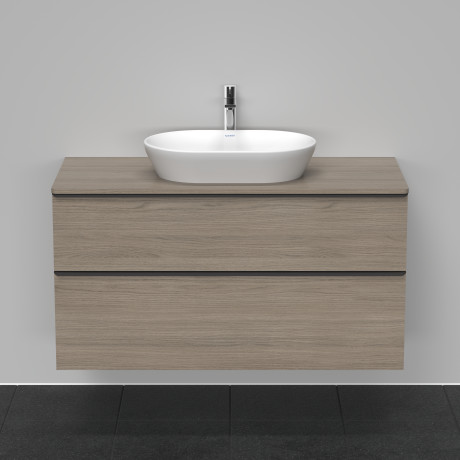 Тумба подвесная под раковину DURAVIT D-Neo DE496903535 1200 мм х 550 мм, с 2 выдвижными ящиками и консолью, дуб терра