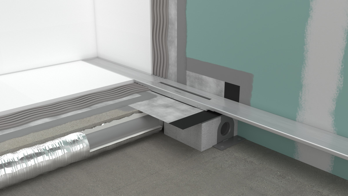 Универсальная скрытая часть для линейных сливов Ubox HANSGROHE RainDrain 01000180 плоская установка, гидрозавтвор 30 мм