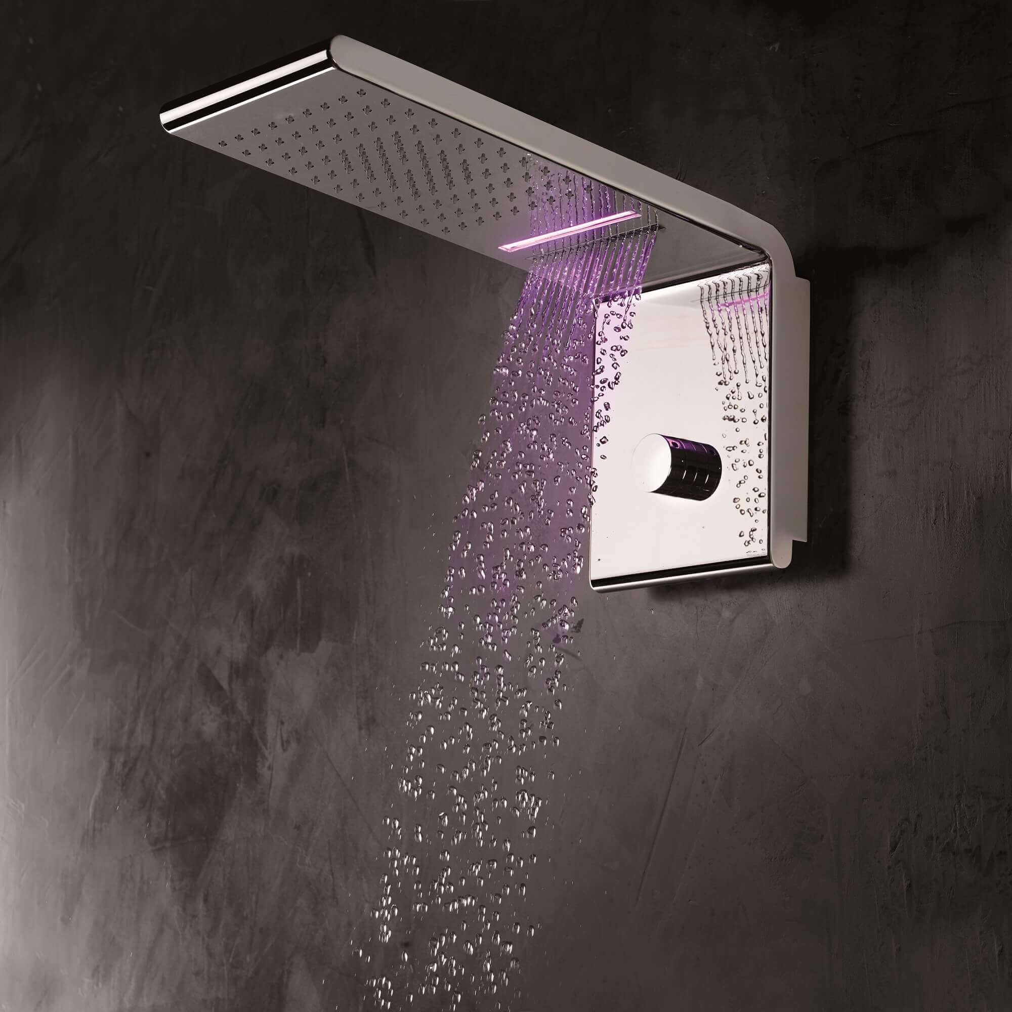 Верхний душ Bossini Syncro Rain 3 режима I00634 Хром с RGB хромотерапией