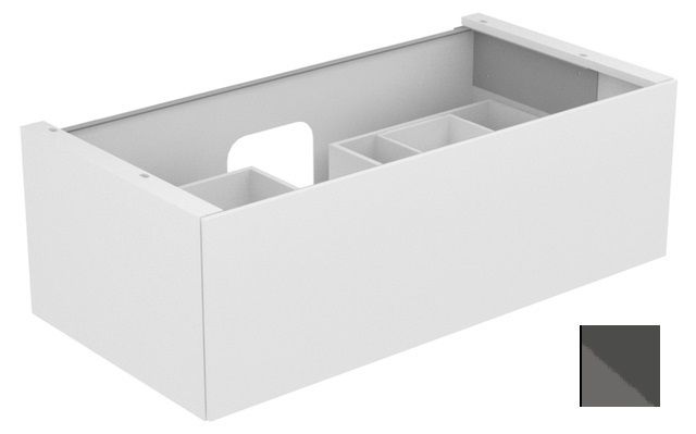 Тумба подвесная под раковину KEUCO EDITION 31351 110000 1050 мм х 350 мм, с одним выдвижным фронтом, корпус лак матовый/фасад глянцевое стекло, антрацит