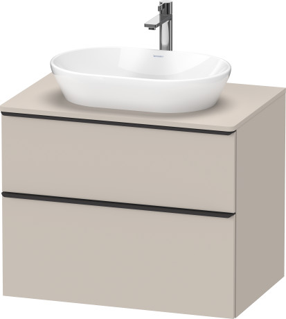 Тумба подвесная под раковину DURAVIT D-Neo DE496709191 800 мм х 550 мм, с консолью, с двумя выдвижными ящиками, серо-коричневый матовый