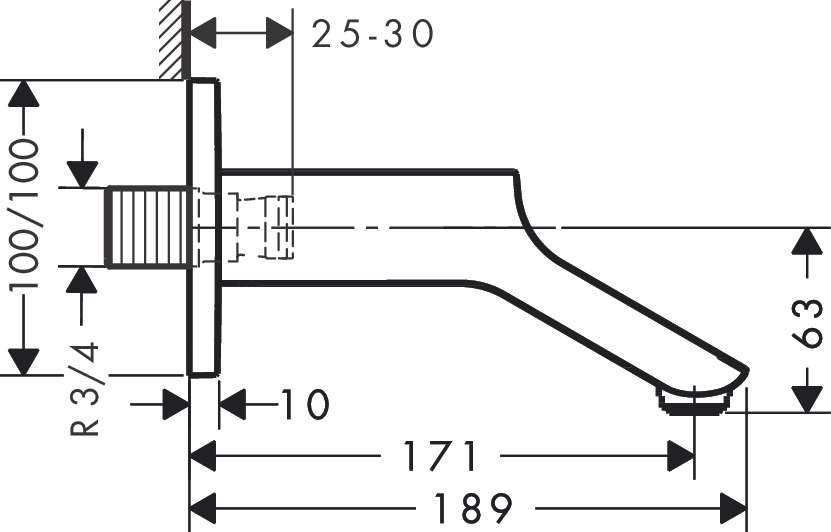 Излив на ванну AXOR Urquiola 11430000 хром