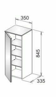 Средний шкаф Keuco Royal Reflex 34020 130001 корпус матовый лак/фасад стекло титан