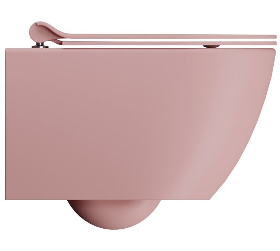 Унитаз подвесной безободковый GSI PURA 8816FR524 500 мм х 360 мм, с Swirlflush 2.0, с крепежом, цвет Матовый Blush (старый артикул 881624 / 8816FR224)