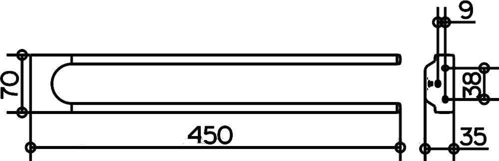 Держатель для полотенца Keuco Collection Moll 12718 010000  хром 45 см