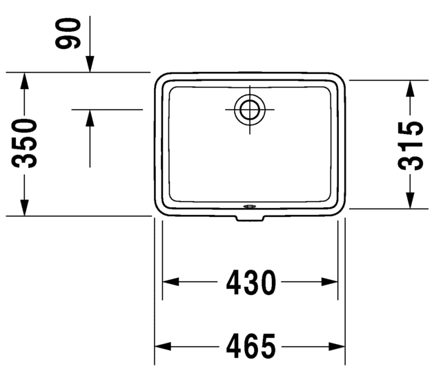 Раковина встраиваемая снизу  Duravit Vero 0330430000 46х35 см