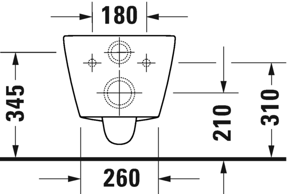 Унитаз подвесной Duravit D-Neo Rimless 2577090000 370 мм х 540 мм, с вертикальным смывом,  без смывного края, с креплением Durafix, белый