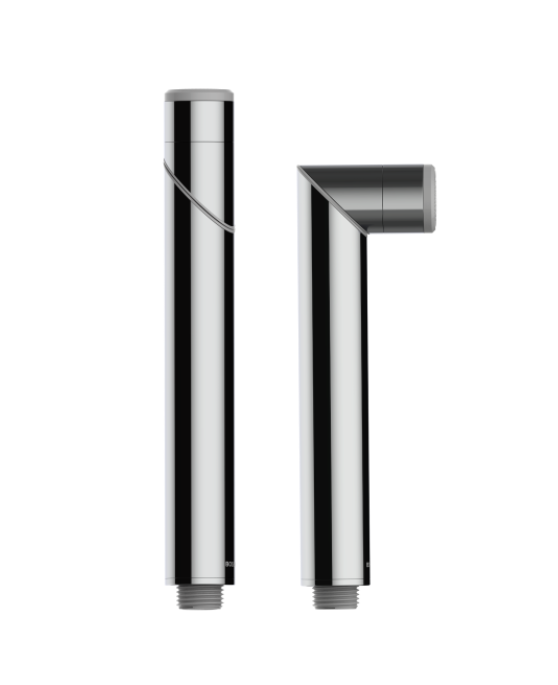 Наружная часть двухвентильного термостатического смесителя для душа BOSSINI PLY Z00943.030 на 2 потребителя, с лейкой и шлангом, цвет Хром