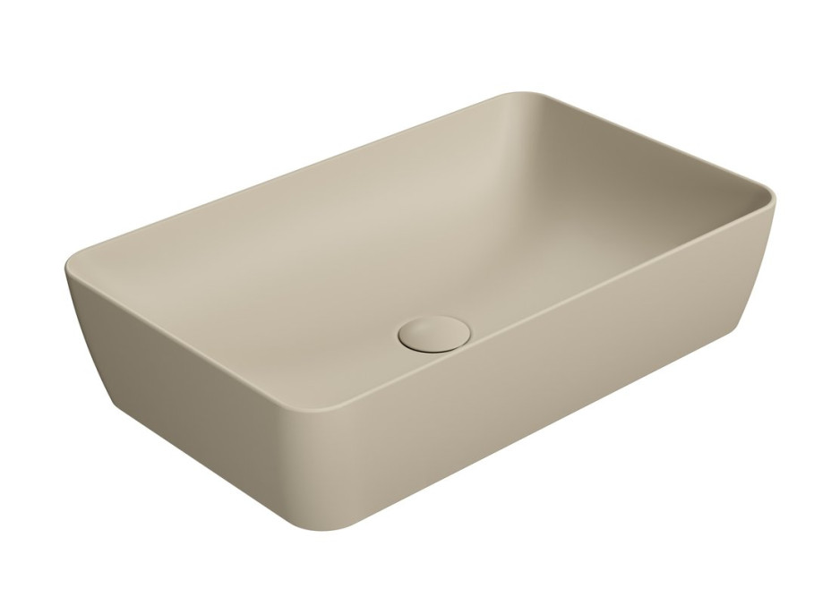 Раковина накладная GSI NUBES 903608 600 мм х 380 мм, без отверстия под смеситель, цвет Creta Matte