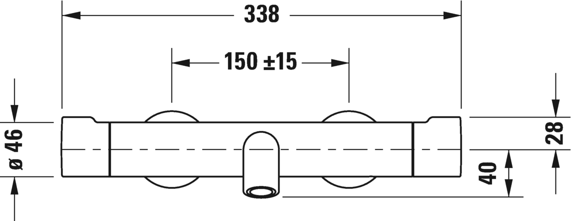 Термостатический смеситель для ванны Duravit С.1 C15220000010, Хром