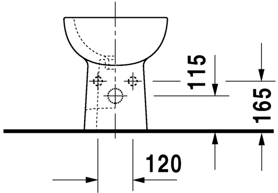 Напольное биде Duravit D-Code 22371000002 с переливом, с креплением, белое