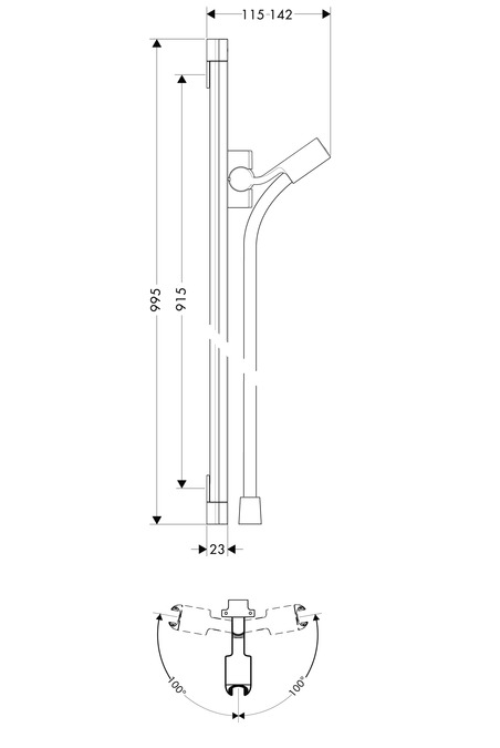 Душевая штанга Hansgrohe PuraVida 27844000 со шлангом хром