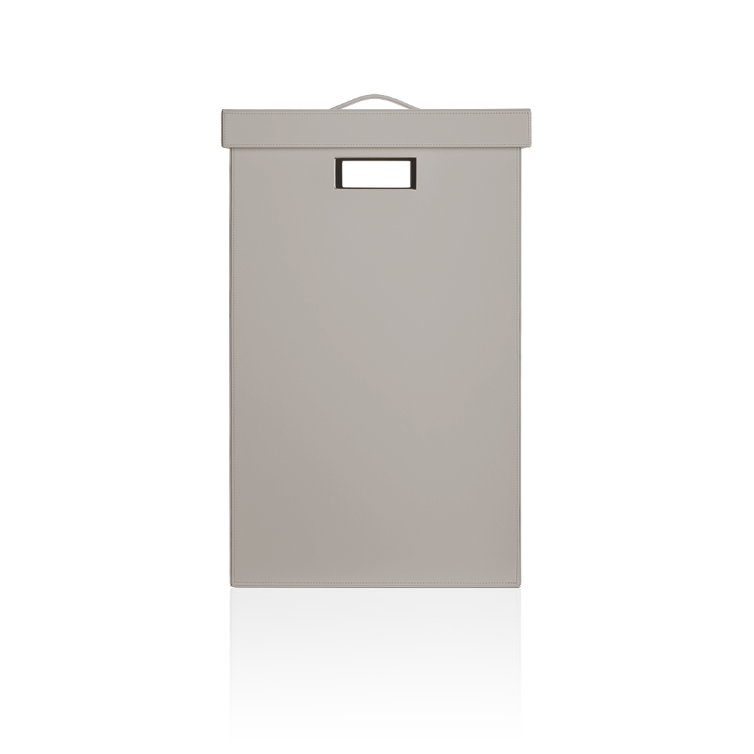 Корзина для белья напольная, с крышкой DECOR WALTHER  Brownie WB   0924749  60,5 X 38,5 X 38,5 см, имитация кожи, цвет: Taupe (темно-серо-коричневый)