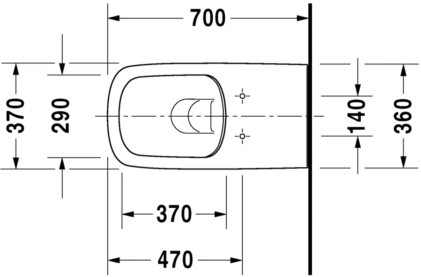 Унитаз подвесной для инвалидов Duravit DuraStyle Rimless 2559090000 с вертикальным смывом, без сидения, безободковый, белый 