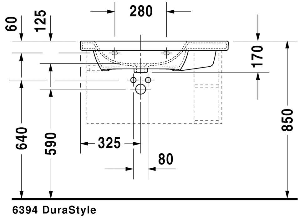 Раковина подвесная Duravit Durastyle 2325800000 80х48см