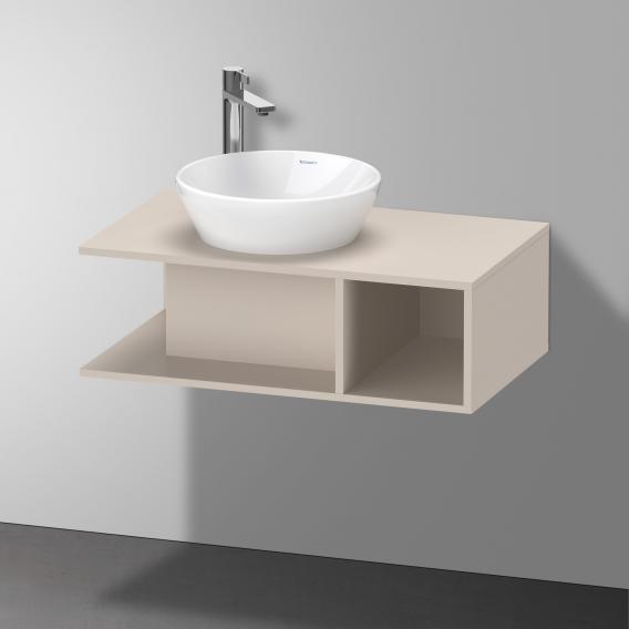 Тумба подвесная под раковину DURAVIT D-Neo DE491809191 800 мм х 480 мм, с консолью, с открытой полкой справа, серо-коричневый матовый