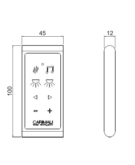 Дистанционный пульт CARIMALI DOCCIA 0TLC003 Чёрный матовый