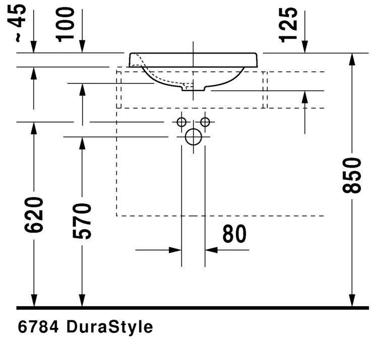 Раковина встраиваемая сверху Duravit Durastyle 0372430000 43х36см (изделие снято с производства)