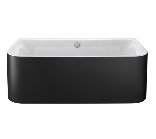 Акриловая ванна Duravit Happy D2 Plus 700451800000000 1800 х 800 c двумя наклонами для спины, с интегрированной акриловой панелью и ножками, пристенная, белая/графит супер матовый