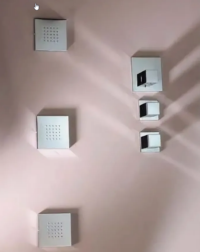 Душевая форсунка - боковой душ BOSSINI CUBIC FLAT WALL I00176.073 Чёрный матовый