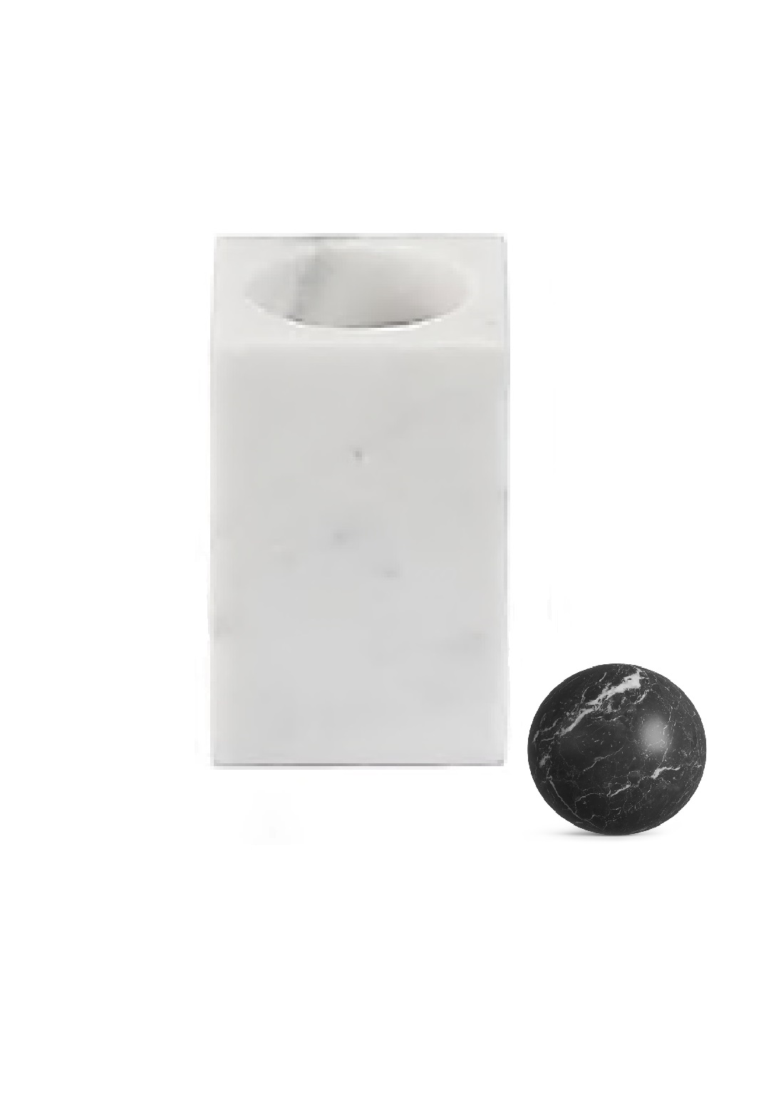 Стакан настольный DEA DESIGN  MIA quadro   DD1630 BM   80х80хh120 см, из мрамора, цвет Black Marquina