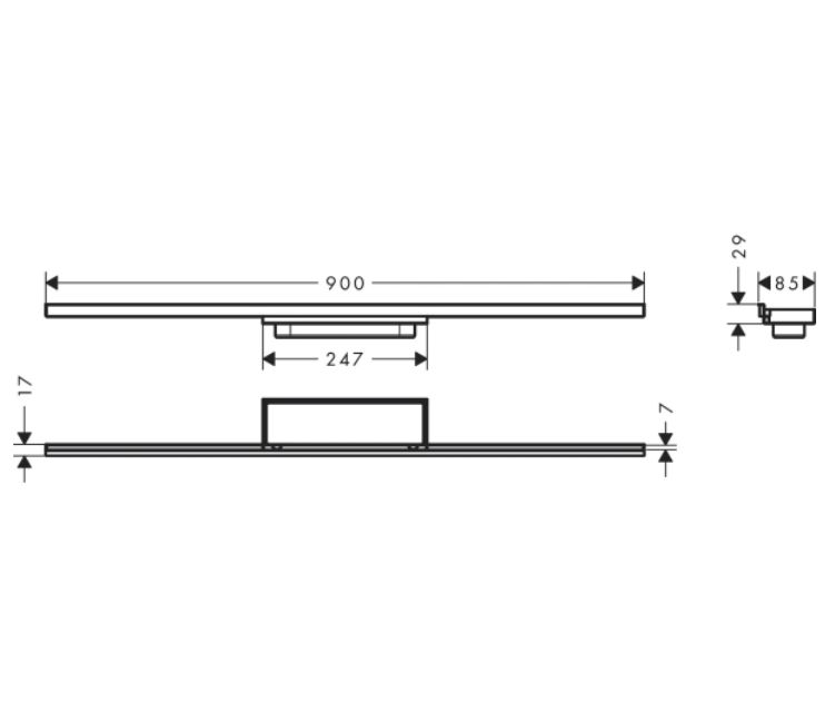 Внешняя часть трапа для душа HANSGROHE RainDrain Minimalistic 56222000 1000 мм, цвет Хром