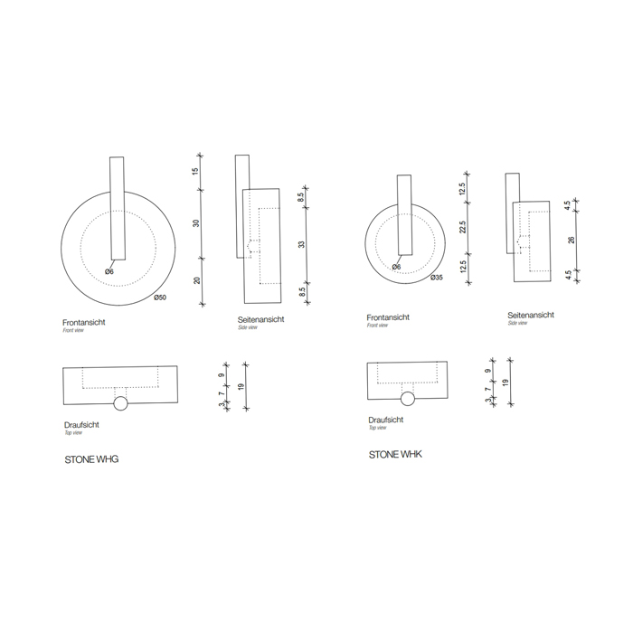 Крючок для халата и полотенца DECOR WALTHER  STONE WHK   0972665   5 X Ø 3,5 X 2 см  композит/металл, цвет черный/сталь матовая
