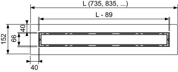 Дренажный канал TECE TECEdrainline 651000 1000 мм, для укладки натурального камня, хром