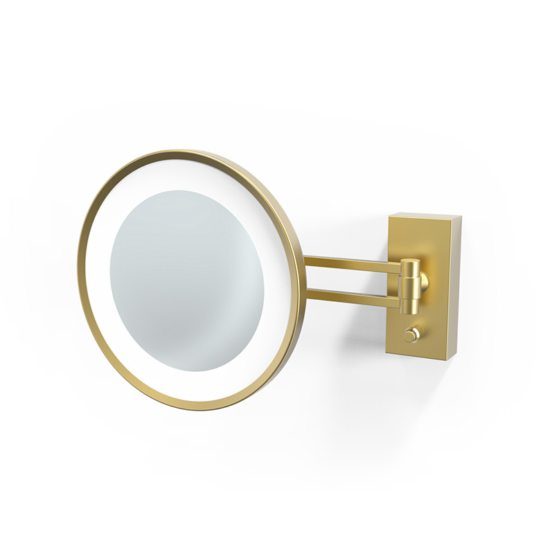 Зеркало косметическое настенное  DECOR WALTHER   BS 36 3X     0122182  Ø 22 см, с подсветкой LED, увеличение 3х, цвет  золото матовое  GOLD matt (24 carat)