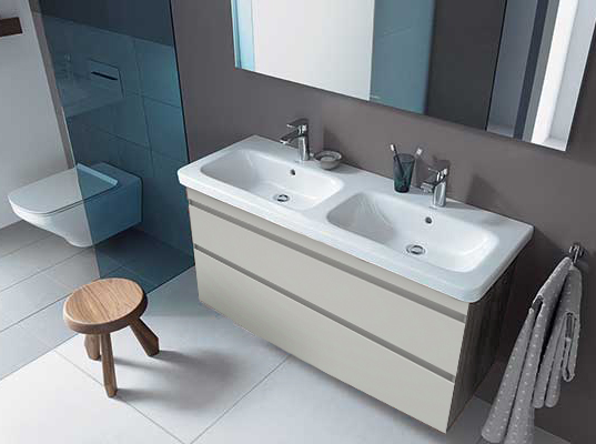Тумба подвесная под двойную раковину Duravit DuraStyle DS649800707 бетонно-серый