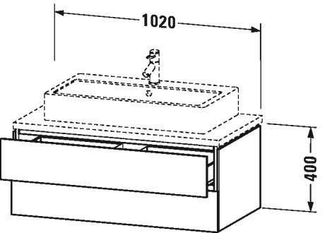 Тумба подвесная для консоли Duravit L-Cube LC581904040 черный
