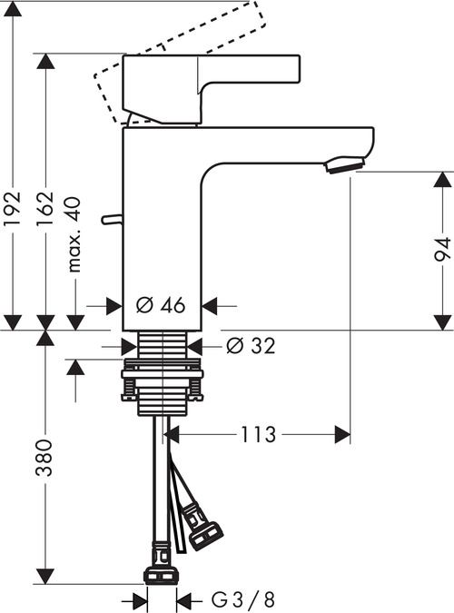 Смеситель для раковины Hansgrohe Metris S 31060000 Хром