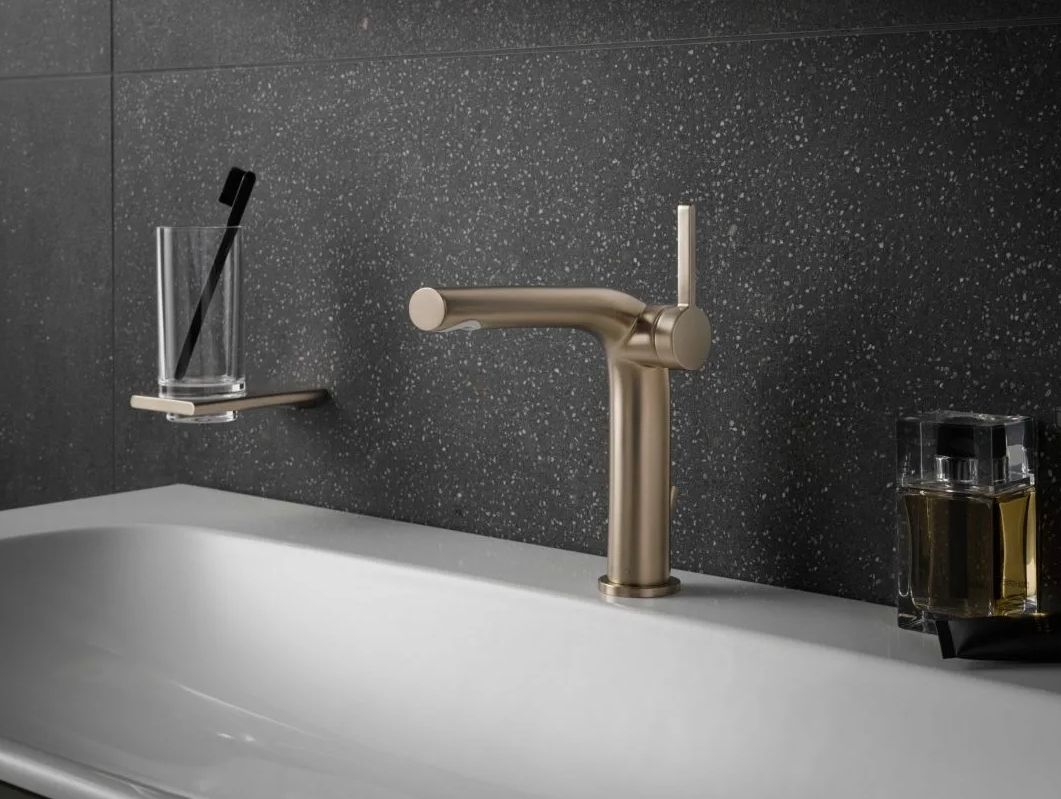 Однорычажный смеситель для раковины Keuco Edition 400 51502 050000 с донным клапаном, шлифованный никель