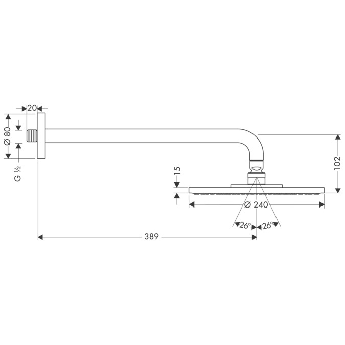Верхний душ Hansgrohe Raindance Air 27474000 Хром
