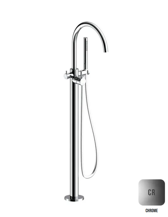 Однорычажный напольный смеситель для ванны с ручным душем ALMAR WASH BASIN E216000.CR излив 277 мм, цвет Хром