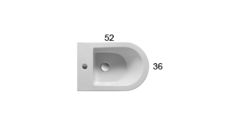 Биде напольное укороченное GLOBO FORTY3 FO010BI 360 мм х 520 мм, с отверстием под смеситель, с креплением, белый глянцевый
