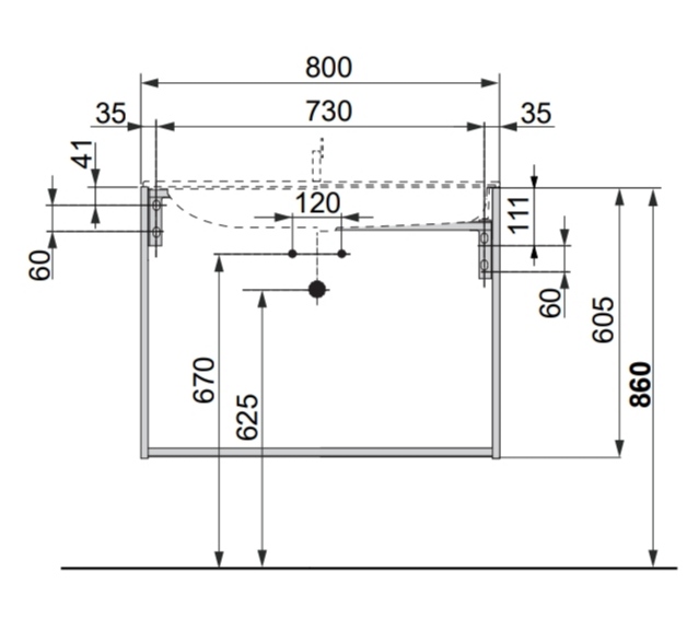 Тумба под раковину Keuco Plan 32962 290000 490 мм х 800 мм х 605 мм, корпус ламинированный матовый кашемир, фасад стекло кашемир глянцевый