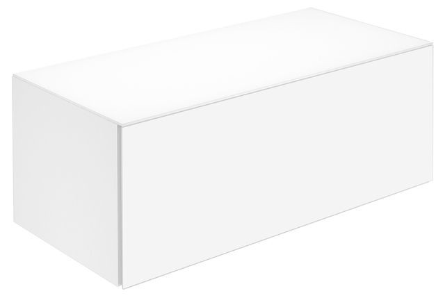 Боковая тумба Keuco Plan 32927 300000 корпус ламинированный матовый белый, фасад стекло белый глянцевый