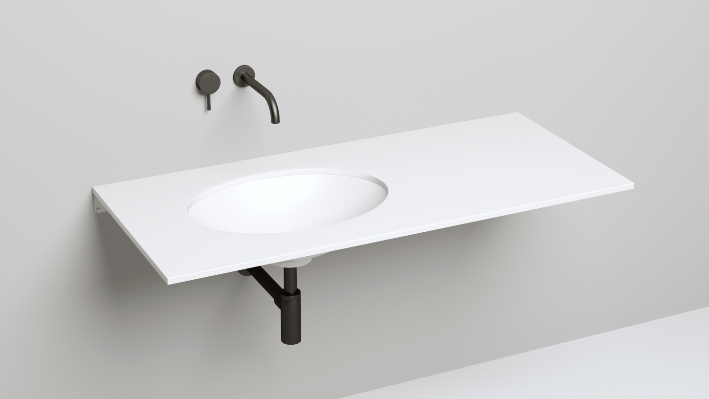 Раковина встраиваемая овальная SALINI MAREA 11 1802211M 550х400х135мм, S-Stone, без донного клапана, цвет Белый матовый