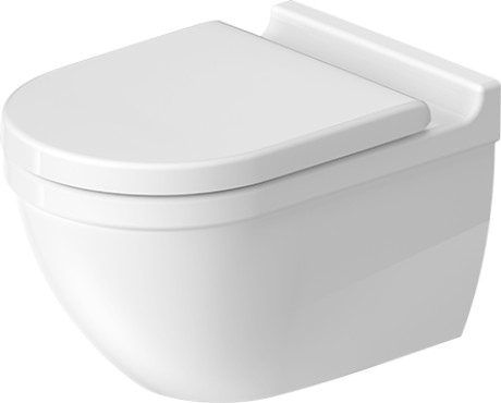 Унитаз подвесной Duravit Starck 3 25270900001 с вертикальным смывом, без сидения, с покрытием WonderGliss, безободковый, с креплением, белый