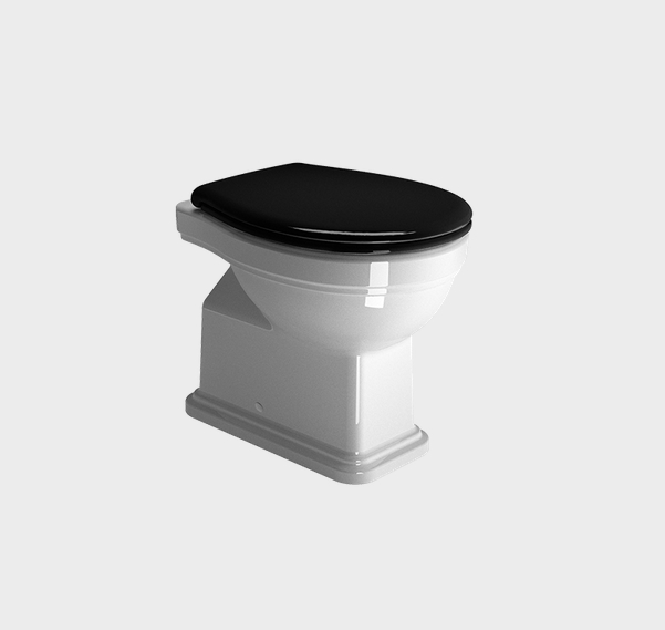 Унитаз приставной GSI CLASSIC 871011 540 мм х 370 мм, слив в пол, для крепежа FVB, белый глянцевый