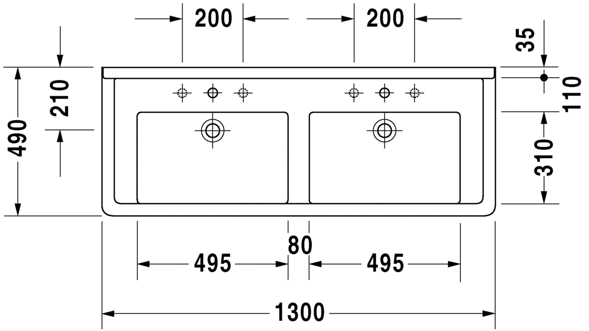 Раковина подвесная  Duravit Starck3 0332130000 130х49 см