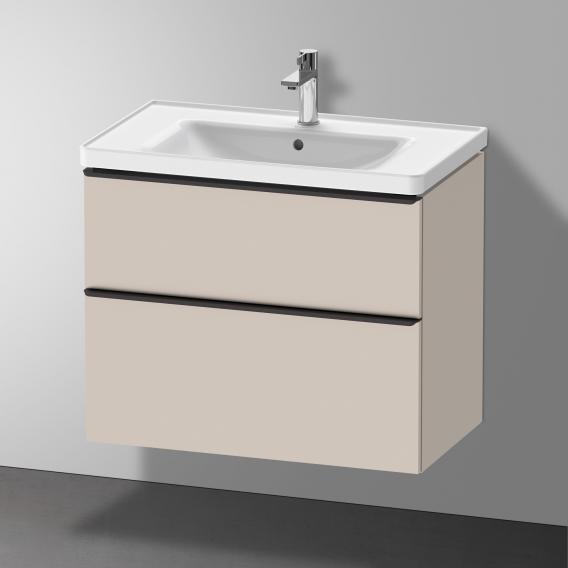 Тумба подвесная под раковину DURAVIT D-Neo DE435509191 784 мм х 452 мм, с выдвижным ящиком и выдвижным отделением, серо-коричневый матовый