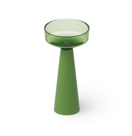 Раковина напольная из полимера Glasstech DEA DESIGN Pedestal Basin DD2018 425 R3 425 мм х 425 мм х 850 мм, с хромированным донным клапаном, цвет Emerald R3