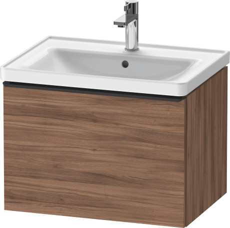 Тумба подвесная под раковину DURAVIT D-Neo DE425407979 634 мм х 452 мм, с одним выдвижным ящиком, орех натуральный