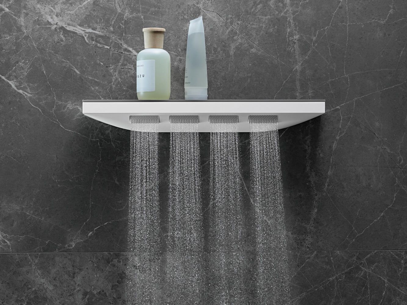 Боковой душ Hansgrohe Rainfinity 500 1jet 26243700 с полкой, белый матовый