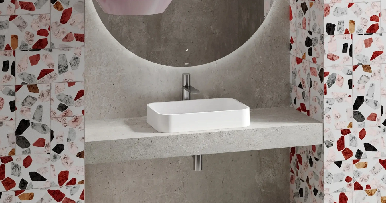 Раковина накладная прямоугольная SALINI CALLISTA 01 1101104G 345х545х150мм, S-Sense , без донного клапана, цвет Белый глянцевый