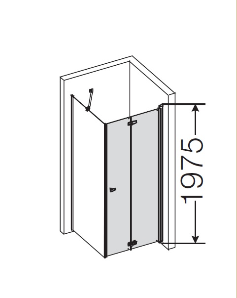 АКЦИЯ Складная дверь для прямоугольной кабины левая PROVEX Combi free 0007 CE 05 GL L 1200 мм х 1975 мм, блестящий алюминий/прозрачное стекло