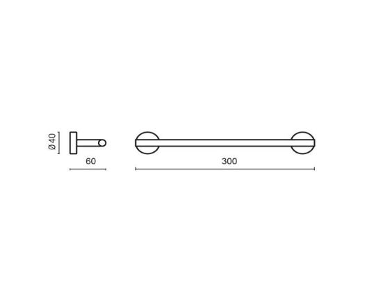 Полотенцедержатель BOSSINI Tondo Line V50101.030 300 мм, цвет Хром